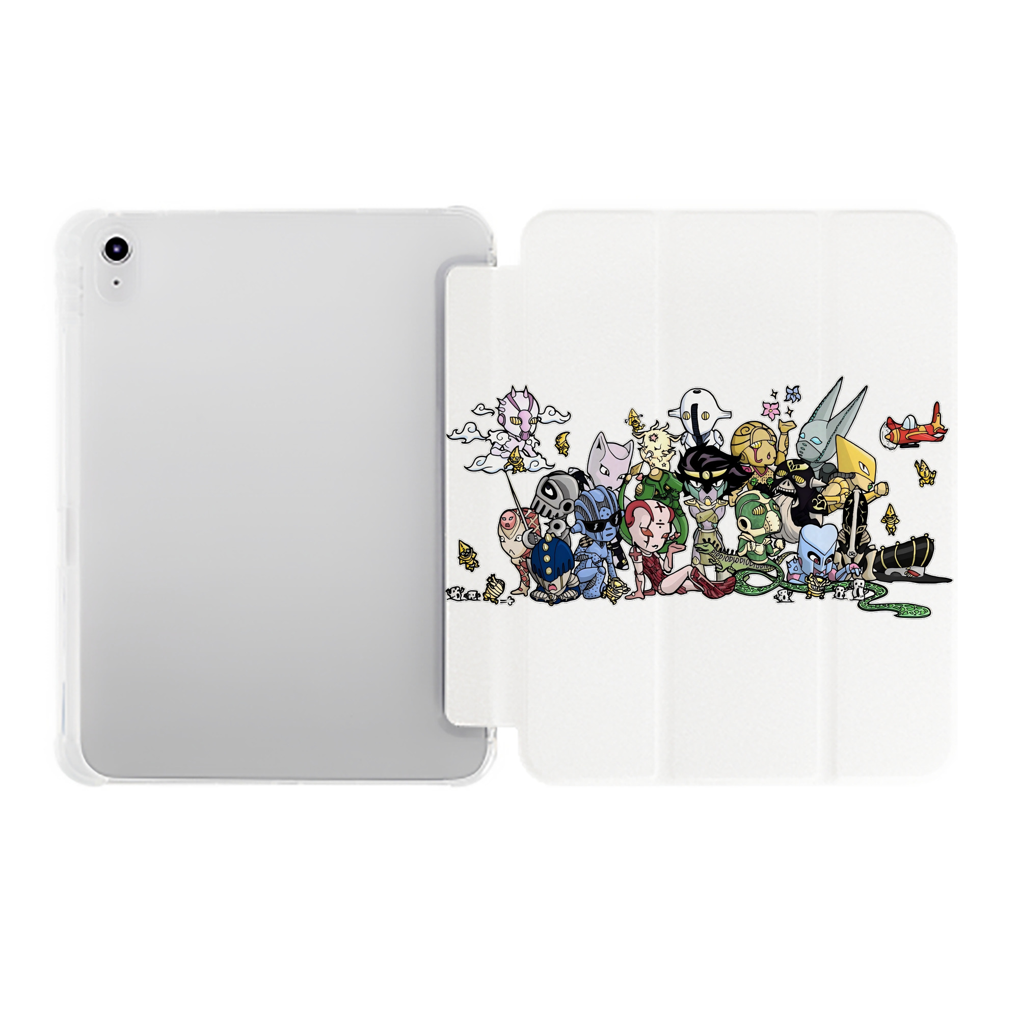 （画像用） ジョジョの奇妙な冒険 JoJo's Bizarre Adventure IPad ケース ペン収納付き 三つ折りスタンド PUレザー×シリコン 対応機種9.5/10.5/10.9インチ